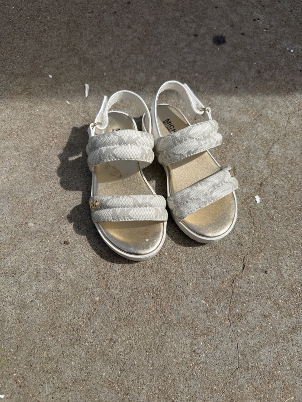 Michael Kors Cream Logo Strap Kids Sandals